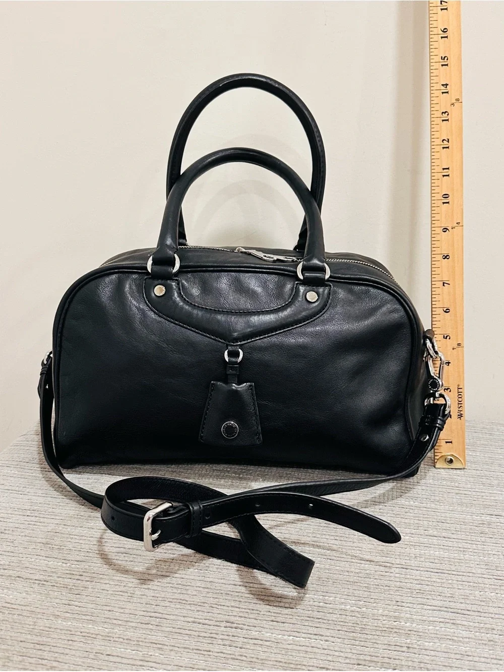 VTG Marc by Marc Jacobs Nobody’s Home Black Leather Satchel Bag Top Handle